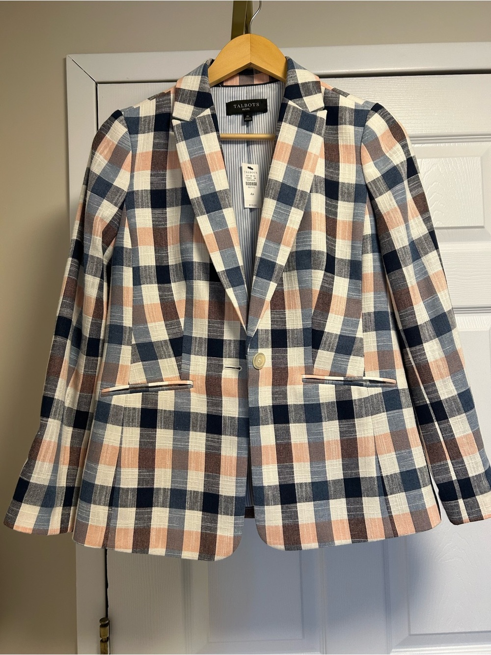 Talbots Plaid Blazer Size 4P
